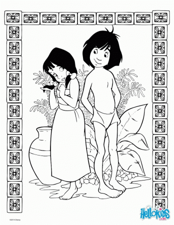 THE JUNGLE BOOK coloring pages - Jungle Book - Shanti and Mowgli