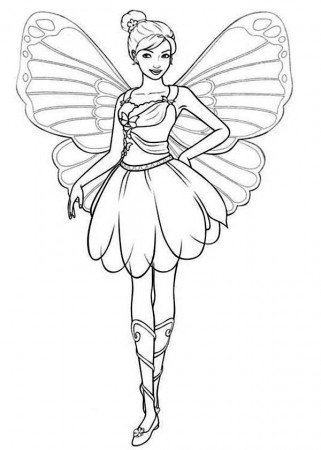Drawing Barbie Mariposa Coloring Pages | Bulk Color