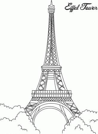 Eiffel Tower Coloring Pages and Book | UniqueColoringPages