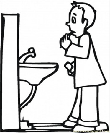 In Bathroom Coloring Page - Free Body Coloring Pages : ColoringPages101.com