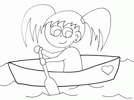 Canoe Canoeinggirl Sports Coloring Pages coloring page & book for kids.