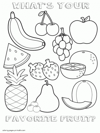 Healthy Food Coloring Pagests Free Printable Cute For Kids –  Approachingtheelephant