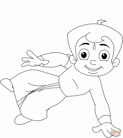 Chhota Bheem coloring page | Free Printable Coloring Pages
