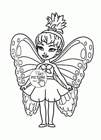 Cute Little Fairy coloring page for kids, for girls coloring pages  printables free - … | Hello kitty colouring pages, Fairy coloring pages, Coloring  pages for girls
