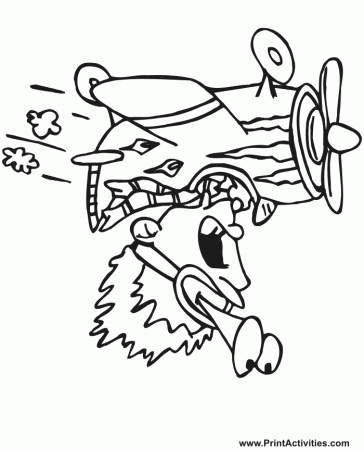 Airplane Coloring Page | Up-side-down prop plane