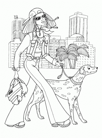 fashionable girls Colouring Pages