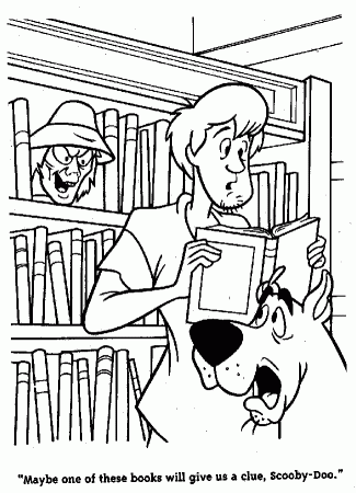 Scooby and Shaggy in Library Scooby Doo Coloring Pages