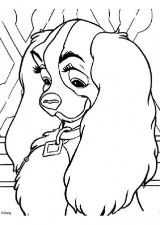 Lady and the Tramp coloring book pages - Lady with the collar