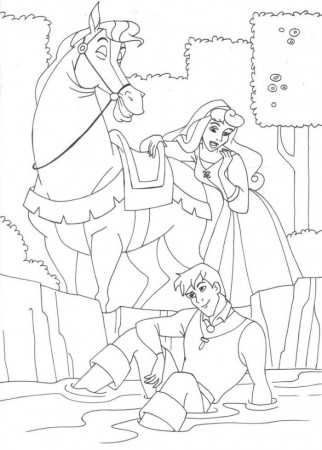 Disney Princess Aurora And The Prince Coloring Page - Princess 