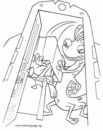 Monsters, Inc. - Mike kidnapped by Randall coloring page