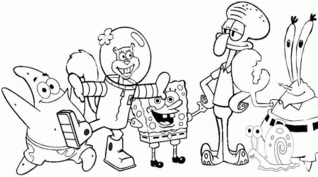 spongebob and friends Colouring Pages (page 3)
