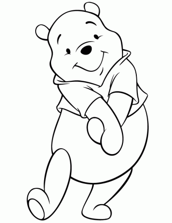 Cute Disney Pooh Bear Coloring Page