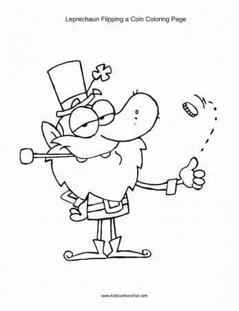 leprechaun and coin coloring page st patricks day printables cra 