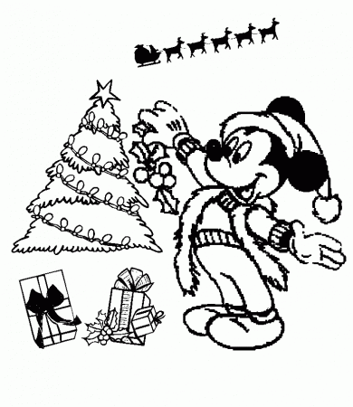 Disney Christmas Coloring Pages: Mickey Santa | Playsational