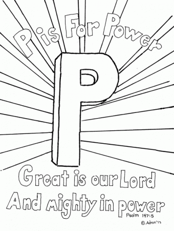 Coloring Pages For Kids By Mr Adron P Is For Power Psalm 147 5 