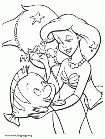 The Little Mermaid - Sebastian and Flounder giving treasures to 