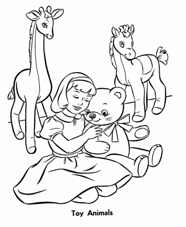 Toy Animal Coloring Pages | Giant stuffed animal dolls Coloring 