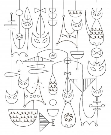 50s modern art coloring pages - Clip Art Library