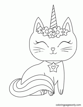 Cute Little Unicorn Cat Coloring Pages - Unicorn Cat Coloring Pages - Coloring  Pages For Kids And Adults