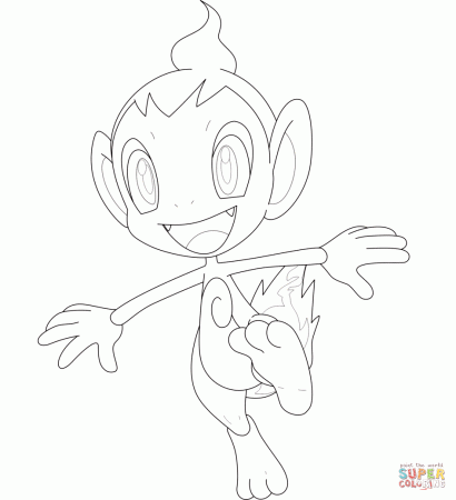 Chimchar coloring page | Free Printable Coloring Pages