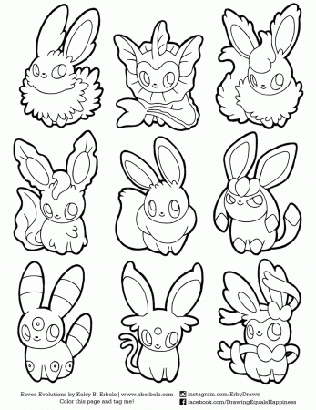 Eeveelution coloring page! The file is on my... - Drawing = Happiness