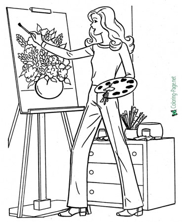 Art Class at School - Coloring Pages for Girls - 10