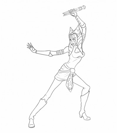 Ahsoka Coloring Pages - Figure Drawing | Transparent PNG Download #2618153  - Vippng