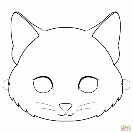 Kitten Mask coloring page | Free Printable Coloring Pages