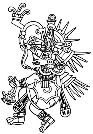 Aztec Tlaloc Coloring Pages | Bulk Color