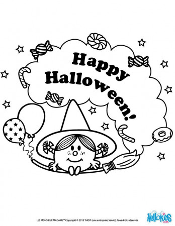 Mr MEN and LITTLE MISS coloring pages - Little Miss Happy Halloween