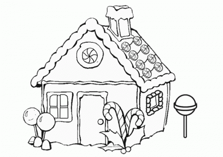 Free Online Gingerbread House Colouring Page