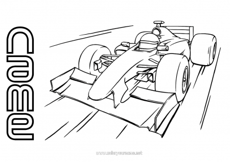 Coloring page No.344 - Vehicles Car Formula 1