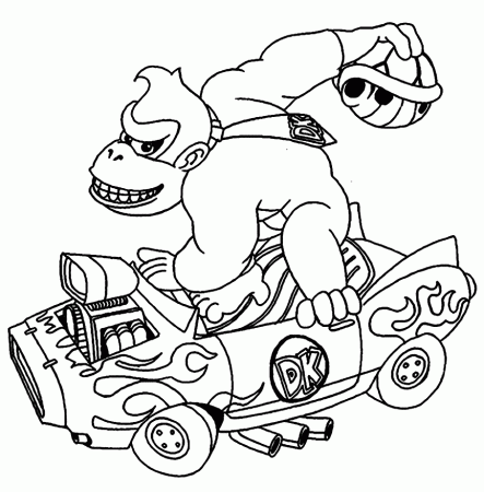 Donkey Kong Car Coloring Pages - Donkey Kong Coloring Pages - Coloring Pages  For Kids And Adults