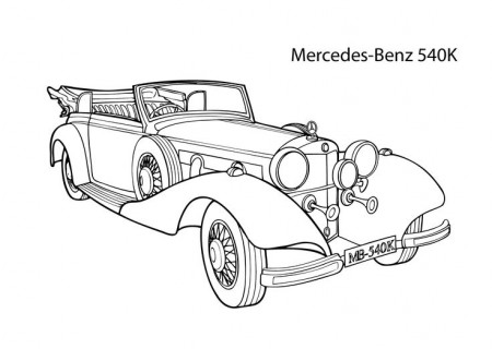 Super car Mercedes Benz 540K coloring page, cool car printable free | Coloring  pages, Coloring pictures, Colouring printables