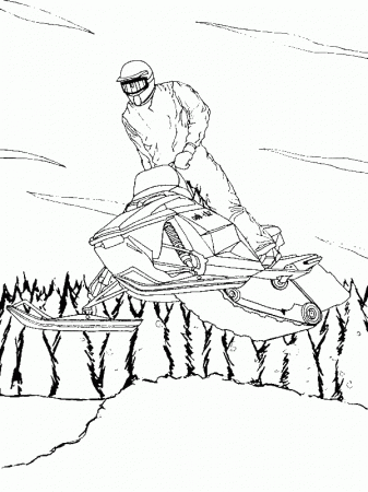 A Cool Winter Snowmobile on Action Coloring Page - Download ...