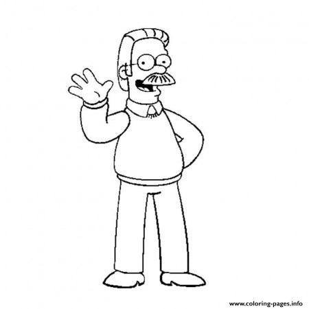 Print ned flanders simpson Coloring pages