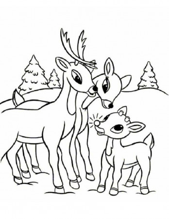 Rudolph's family coloring pages - Hellokids.com