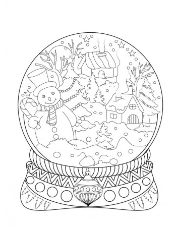 Snow globe coloring page - Reading adventures for kids ages 3 to 5