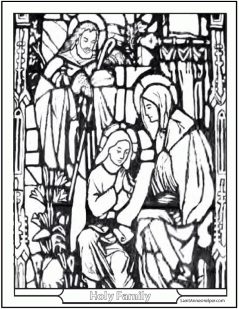 Holy Family Coloring Pages ❤+❤ Joseph, Mary, and Jesus Coloring Page
