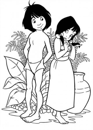 Shanti Feeling Shy to Mowgli in Jungle Book Coloring Pages: Shanti ...