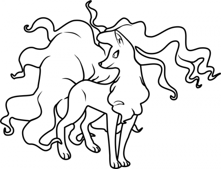 Beautiful Alolan Ninetales Coloring Page - Free Printable Coloring Pages  for Kids