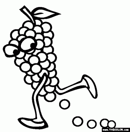 Grapes Coloring Page | Free Grapes Online Coloring