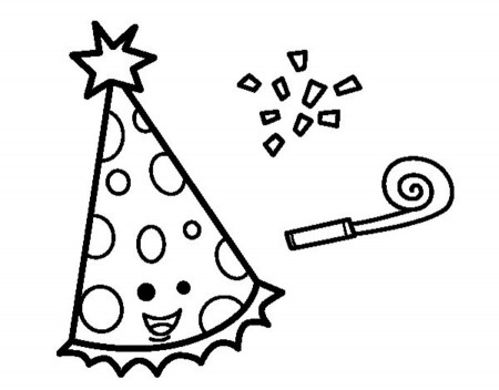 Coloring pages: Coloring pages: Party hats, printable for kids & adults,  free to download