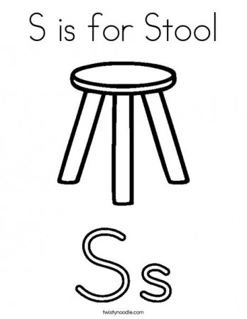 S is for Stool Coloring Page - Twisty Noodle