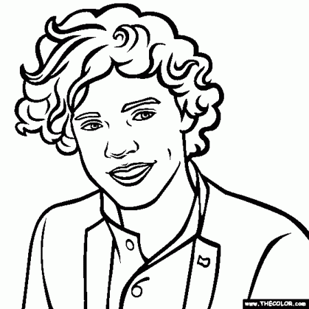 Harry Styles One Direction Coloring Page | Harry Styles Coloring