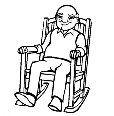 Grandfather Sitting Rocking Chair Coloring Pages : Color Luna ...