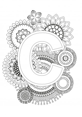 Mindfulness Coloring Page - Alphabet | Coloring letters, Coloring ...