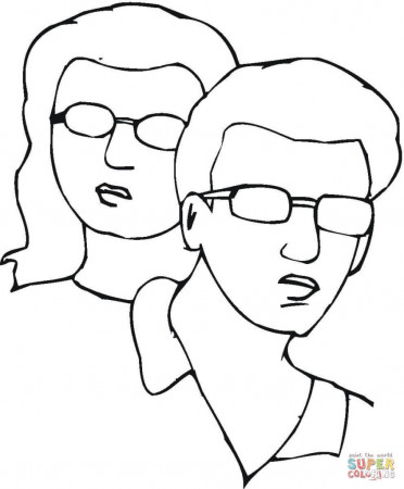 Coloring Pages: Man And Woman In Sunglasses Coloring Page ...
