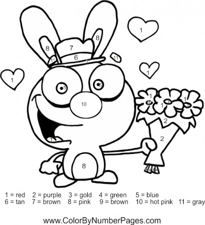 Valentine Color by Number Coloring Pages Archives - gobel coloring ...