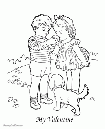 Child Valentine Day Coloring Page - 041